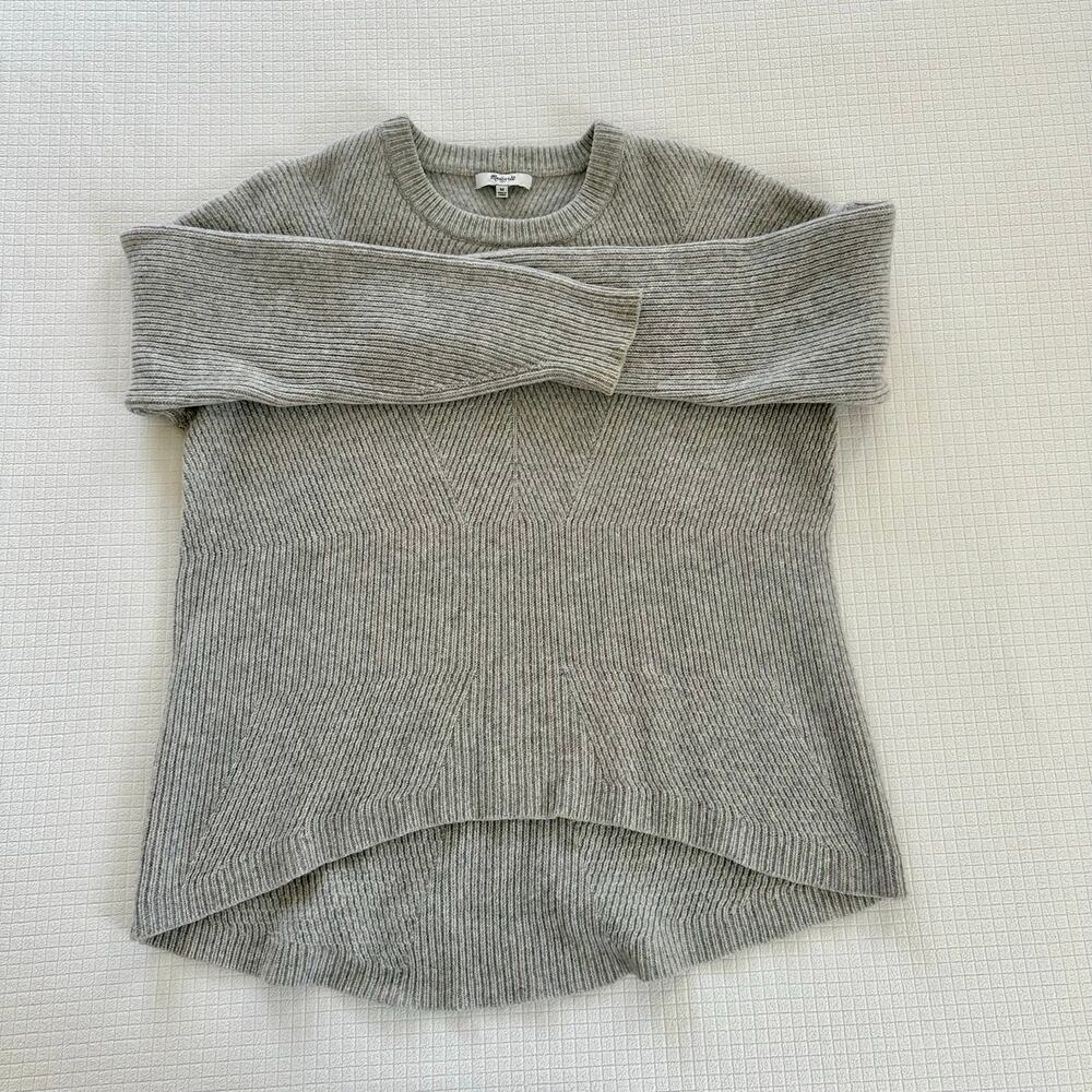 Madewell Gray 100% Merino Wool Moderne Sweater Geometric Minimalist Women Size M